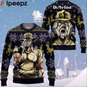 Joseph Joestar Ugly Christmas Sweater Custom Anime JJBA Xmas Gifts