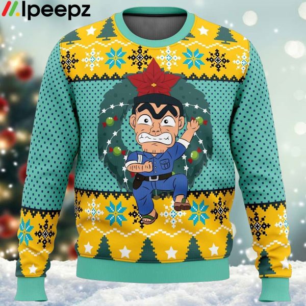 Kankichi Ryotsu KochiKame Tokyo Beat Cops Ugly Christmas Sweater