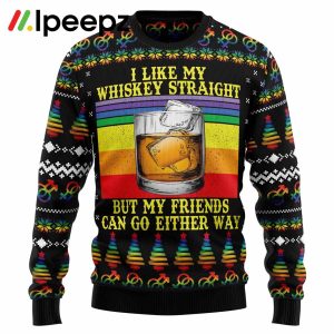 LGBT Whiskey Straight Ugly Christmas Sweater