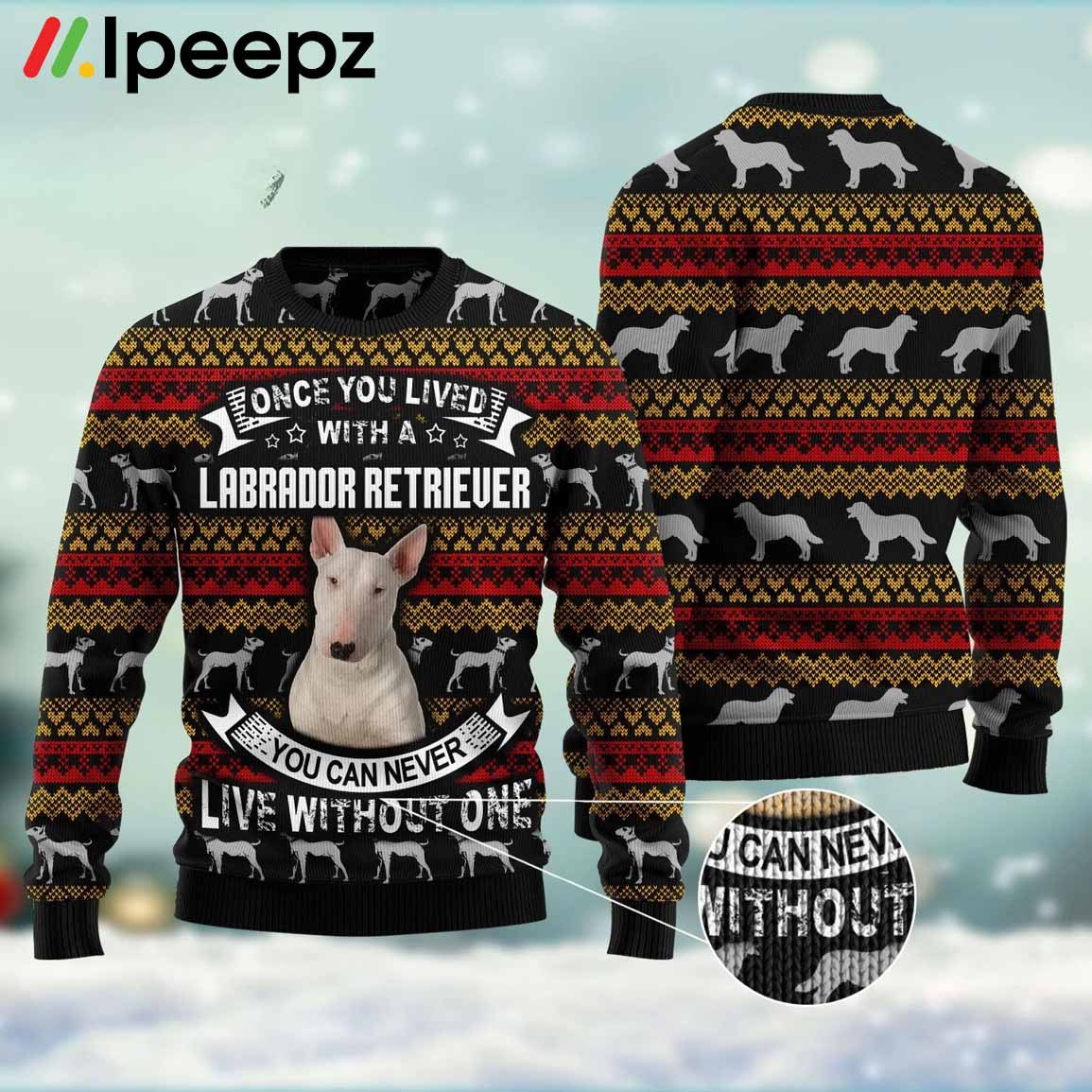 Labrador Retriever I Can't Live Without One Funny Holiday Ugly Sweater