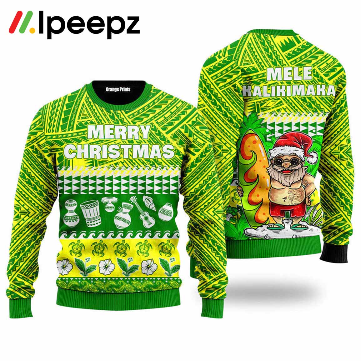 Mele Kalikimaka Green Ugly Christmas Sweater
