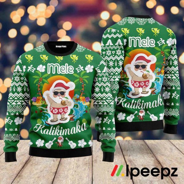 Mele Kalikimaka Santa Ugly Christmas Sweater