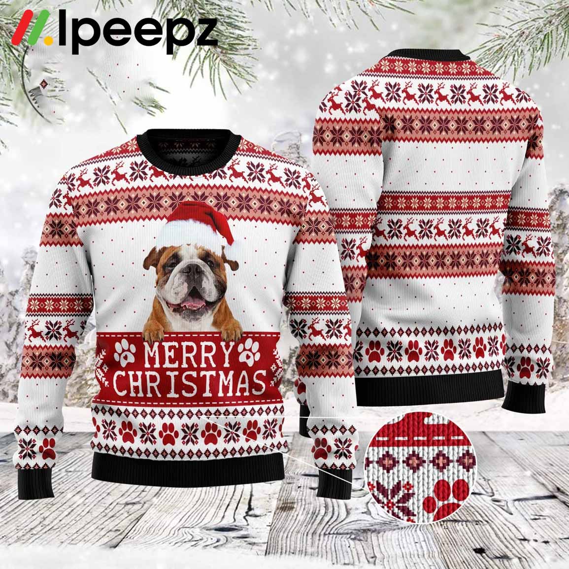 Merry Christmas Bulldog Ugly Sweater