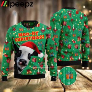 Moo Ry Christmas Pattern Funny Ugly Sweater