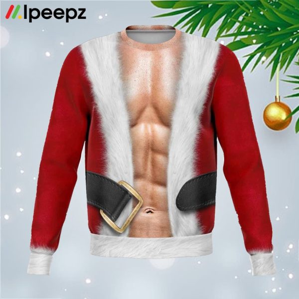 Muscle Santa Sexy Christmas Ugly Sweater