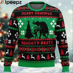 Naughty Brats Krampus Ugly Christmas Sweater