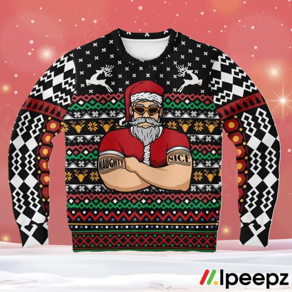 Naughty Santa Bouncer Ugly Christmas Sweater