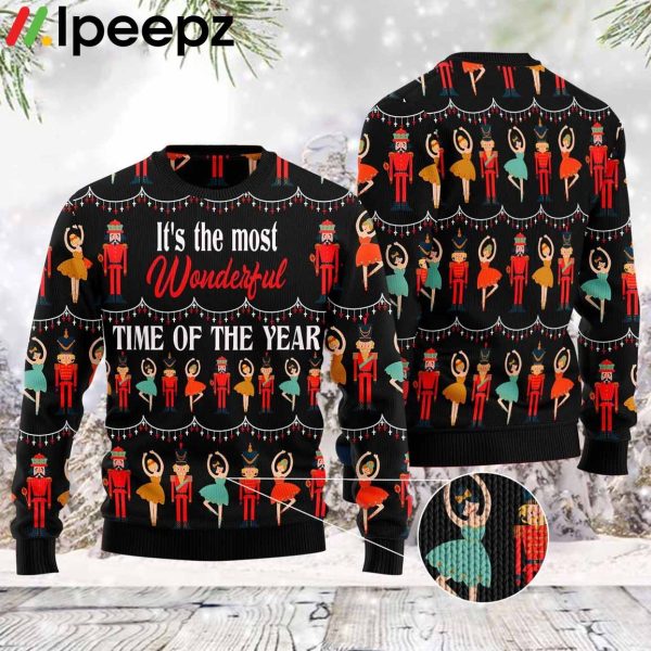 Nutcracker Ballet The Most Wonderful Time Christmas Funny Ugly Sweater