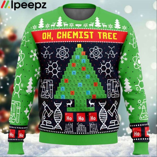 Oh Chemist Tree Science Ugly Christmas Sweater