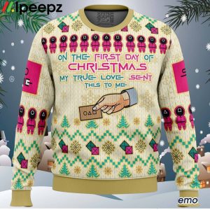 On The First Day Of Christmas Squid Game Christmas Ugly Sweater