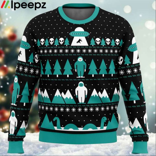 Paranormal Xmas Alien Ugly Christmas Sweater