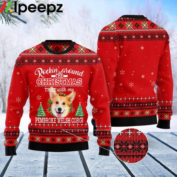 Pembroke Welsh Corgi Rockin Funny Ugly Sweater