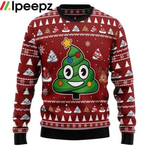 Poop Christmas Tree Emoji Funny Ugly Sweater