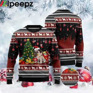 Pug Besides A Christmas Tree Funny Ugly Sweater