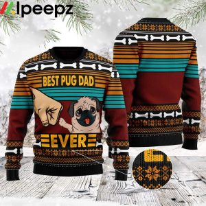 Pug Best Dog Dad Funny Ugly Sweater