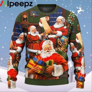 Santa Claus Gift For Xmas Art Style Ugly Christmas Sweater