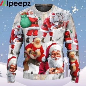 Santa Claus Story Funny Art Style Ugly Christmas Sweater