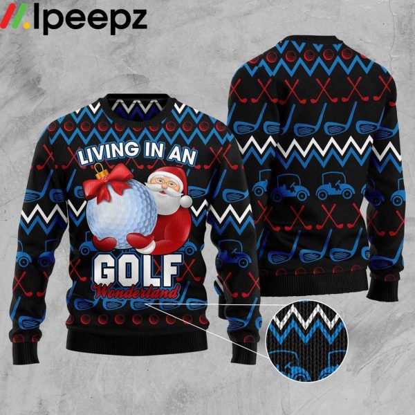 Santa Clause Golf Wonderland Funny Ugly Sweater