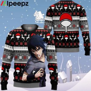 Sasuke Uchiha Ugly Christmas Sweater Custom Anime