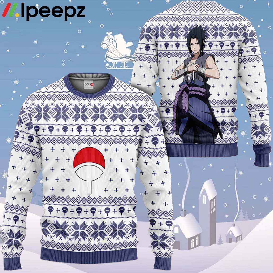 Sasuke Uchiha Ugly Christmas Sweater Custom For Anime Fans