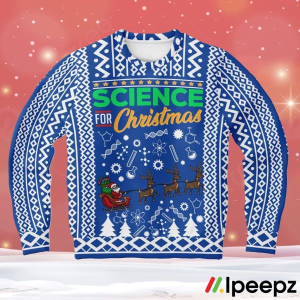 Science For Christmas Blue Ugly Sweater