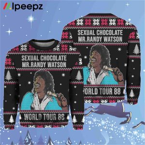 Sexual Chocolate Mr. Randy Watson World Tour 88 Christmas Ugly Sweater