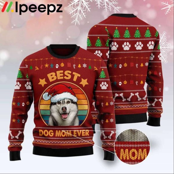 Siberian Husky Best Dog Mom Ever Ugly Christmas Sweater