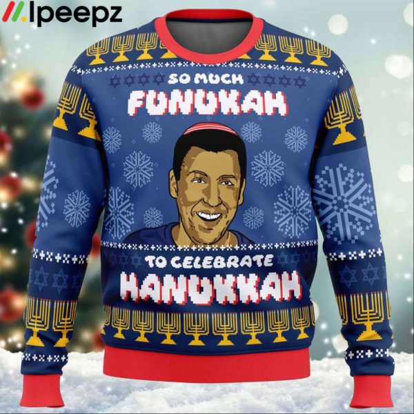 So Much Funukah Adam Sandler Ugly Christmas Sweater