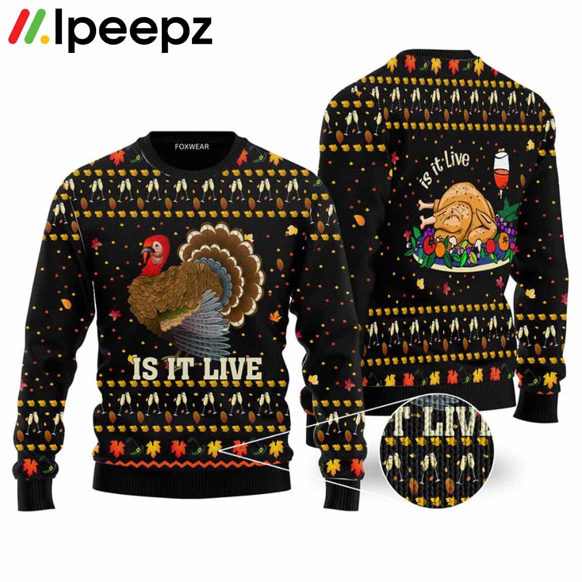 Thanksgiving Chicken It Is Live Black Ugly Christmas Sweater