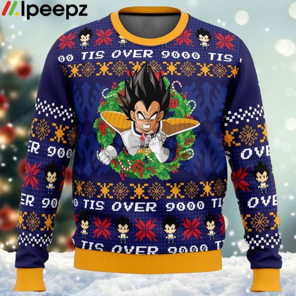 Tis Over 9000 Dragon Ball Z Ugly Christmas Sweater