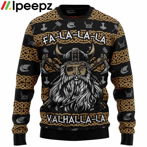 Valhalla La La La Ugly Christmas Sweater
