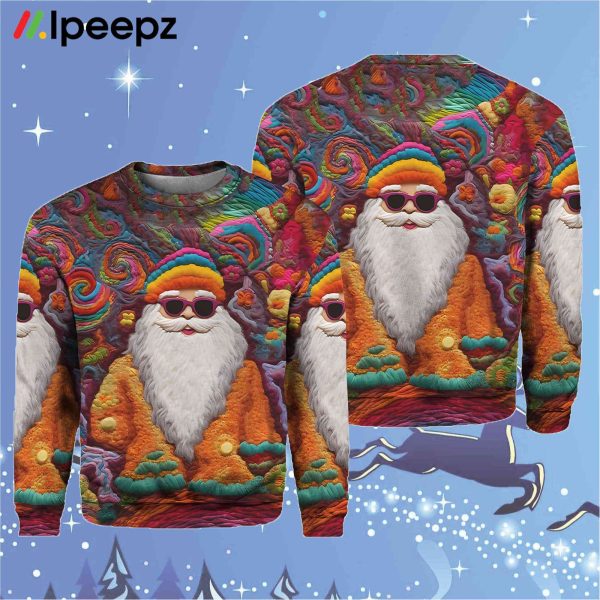 Vintage Colorful Santa Sweater