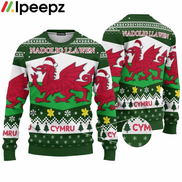 Wales Dragon Ugly Christmas Sweater