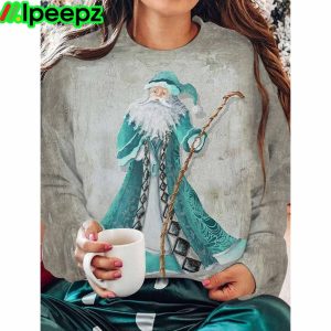 Women’s Christmas Santa Print Sweatshirt