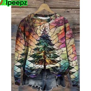 Women’s Christmas tree Print Casual Sweatshirt