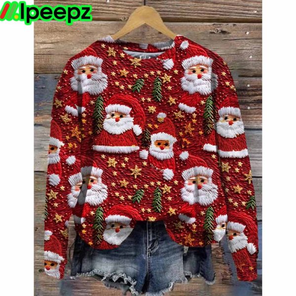 Women’s Santa Claus print crew neck sweatshirt