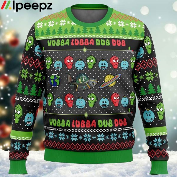 Wubba Lubba Rick and Morty Ugly Christmas Sweater