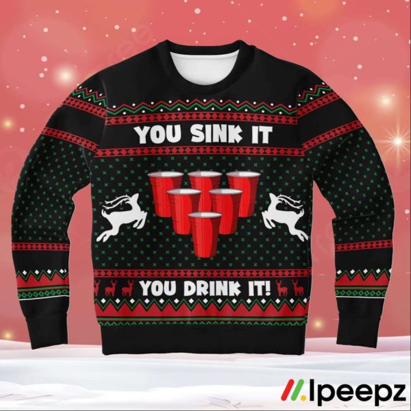 You Sink It You Drink It Ugly Christmas Sweater