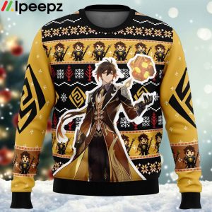 Zhongli Genshin Impact Ugly Christmas Sweater