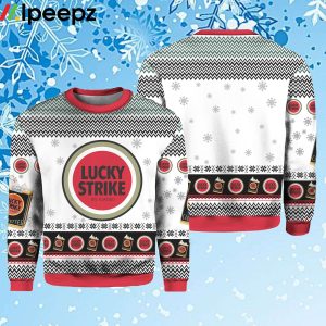 1205 Lucky Strike Cigarette Ugly Christmas Sweater