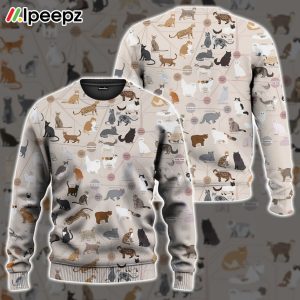 3D All Over Printed All Breeds Of Cats Sweatshirt Ugly Sweater