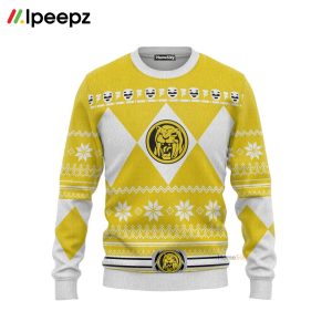 3D Mighty Morphin Yellow Power Rangers Custom Cosplay Ugly Sweater