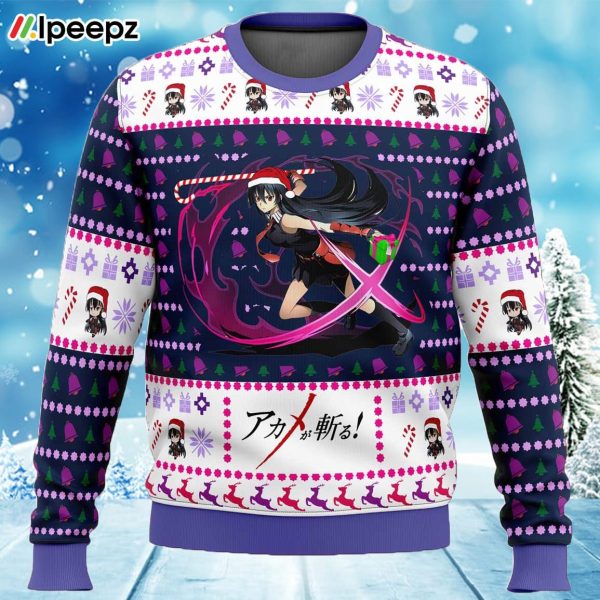 Akame ga Kill Akame Christmas Attack Ugly Christmas Sweater