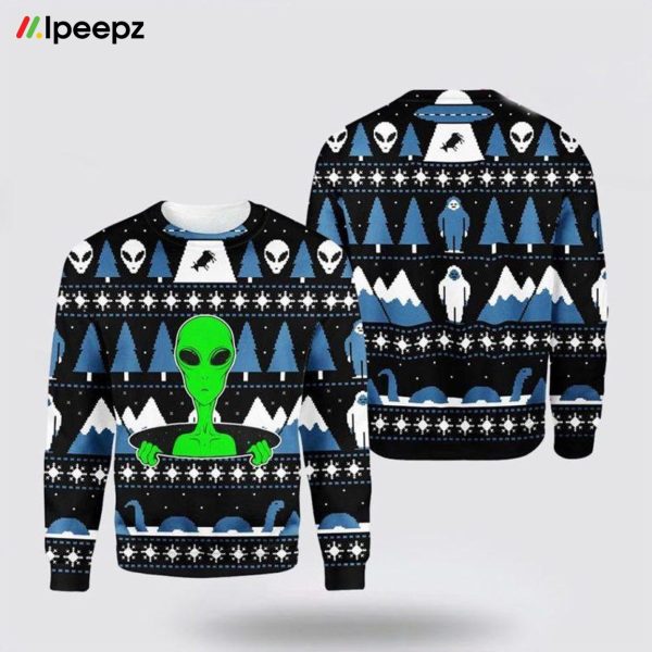 Alien Christmas Autism Dad Ugly Christmas Sweater Unisex Knit Wool Ugly Sweater