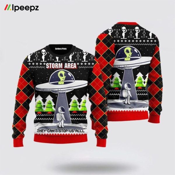 Alien Stop Area Ugly Christmas Sweater For Men & Women