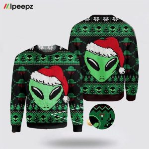 Aliens Ugly Christmas Sweater Unisex Knit Wool Ugly Sweater