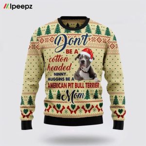 American Pit Bull Terrier Mom Ugly Christmas Sweater