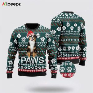 Australian Shepherd Santa Printed Christmas Ugly Sweater