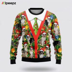 Australian Shepherd Xmas Pine Ugly Christmas Sweater