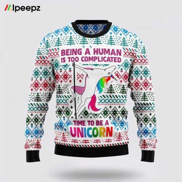 Be A Unicorn Ugly Christmas Sweater